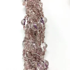 Mardi Gras Spot 27" Clear/Purple Glass Bead Necklace (Dozen) Beads 6 Mardi Gras Spot 27