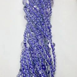 Mardi Gras Spot Beads 27" Clear/Purple Glass Bead Necklace (Dozen) 11 Mardi Gras Spot Beads 27