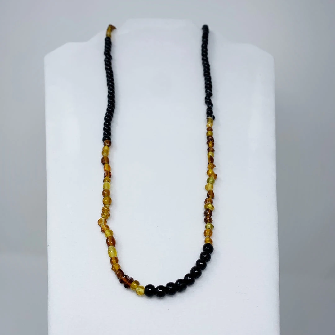 Mardi Gras Spot 27" Black And Golden Glass Bead Necklace (Dozen) Beads 6 Mardi Gras Spot 27" Black And Golden Glass Bead Necklace (Dozen) Beads