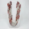 Mardi Gras Spot 27" Clear/Red Glass Bead Necklace (Dozen)