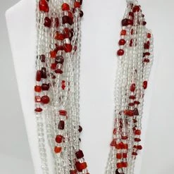 Mardi Gras Spot 27" Clear/Red Glass Bead Necklace (Dozen) 9 Mardi Gras Spot 27
