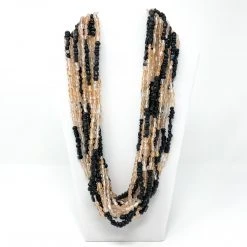 Mardi Gras Spot 27" Pink/Black Glass Bead Necklace (Dozen)