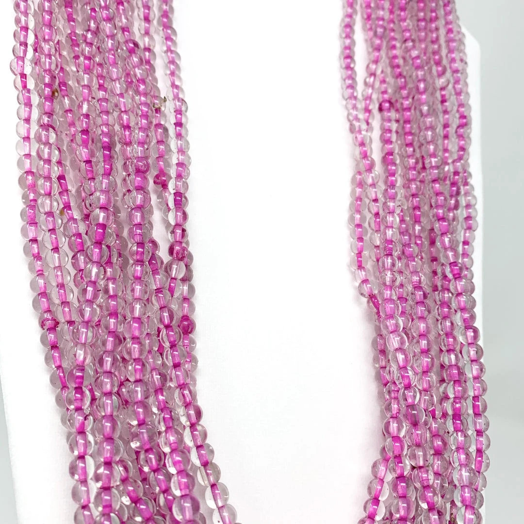 Mardi Gras Spot 27" Clear/Pink Glass Bead Necklace (Dozen) Beads 5 Mardi Gras Spot 27" Clear/Pink Glass Bead Necklace (Dozen) Beads