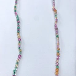 Mardi Gras Spot 27" Pink, Green And Clear Glass Bead Necklace (Dozen) Beads 10 Mardi Gras Spot 27
