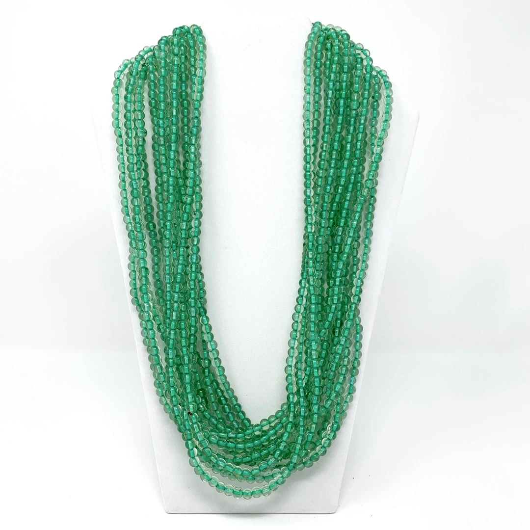 Mardi Gras Spot Beads 27" Clear/Light Green Glass Bead Necklace (Dozen) 3 Mardi Gras Spot Beads 27" Clear/Light Green Glass Bead Necklace (Dozen)