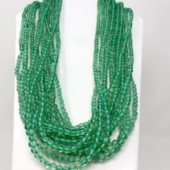 Mardi Gras Spot Beads 27" Clear/Light Green Glass Bead Necklace (Dozen) 7 Mardi Gras Spot Beads 27