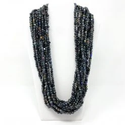 Mardi Gras Spot Beads 27" Large Opalescent Metallic Glass Bead Necklace (Dozen)