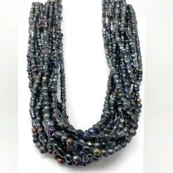 Mardi Gras Spot Beads 27" Large Opalescent Metallic Glass Bead Necklace (Dozen)