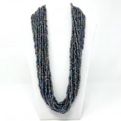 Mardi Gras Spot 27" Small Opalescent Glass Bead Necklace (Dozen)