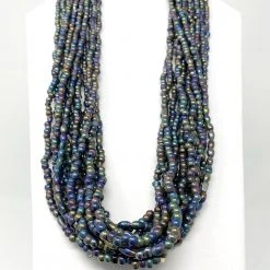 Mardi Gras Spot 27" Small Opalescent Glass Bead Necklace (Dozen)