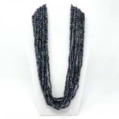 Mardi Gras Spot Beads 27" Black Glass Bead Necklace (Dozen)