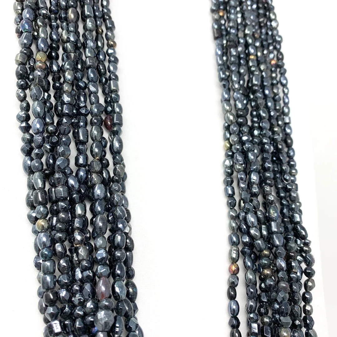 Mardi Gras Spot Beads 27" Black Glass Bead Necklace (Dozen) 5 Mardi Gras Spot Beads 27" Black Glass Bead Necklace (Dozen)