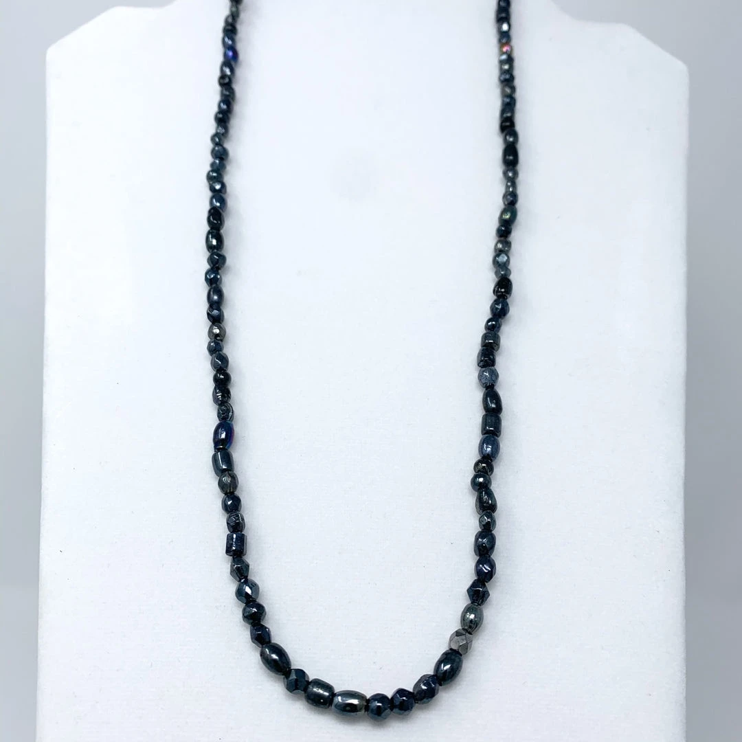 Mardi Gras Spot Beads 27" Black Glass Bead Necklace (Dozen) 6 Mardi Gras Spot Beads 27" Black Glass Bead Necklace (Dozen)