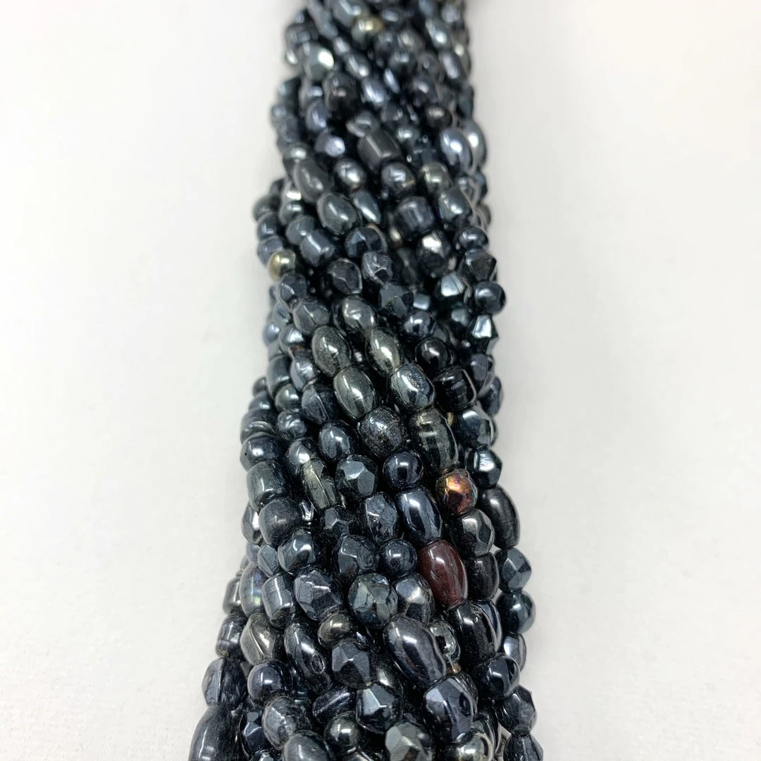 Mardi Gras Spot Beads 27" Black Glass Bead Necklace (Dozen) 7 Mardi Gras Spot Beads 27" Black Glass Bead Necklace (Dozen)