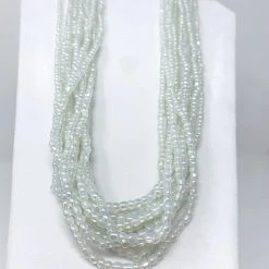 Mardi Gras Spot 27" Clear Glass Bead Necklace (Dozen)