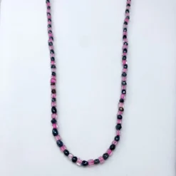 Mardi Gras Spot 27" Black/Pink Glass Bead Necklace (Dozen) 5 Mardi Gras Spot 27