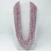 Mardi Gras Spot 27" Clear/Pink Glass Bead Necklace (Dozen) 1 Mardi Gras Spot 27" Clear/Pink Glass Bead Necklace (Dozen)
