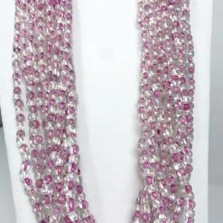 Mardi Gras Spot 27" Clear/Pink Glass Bead Necklace (Dozen) 9 Mardi Gras Spot 27