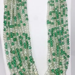 Mardi Gras Spot Beads 27" Clear/Light Green Glass Bead Necklace (Dozen) 9 Mardi Gras Spot Beads 27