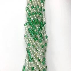 Mardi Gras Spot Beads 27" Clear/Light Green Glass Bead Necklace (Dozen) 11 Mardi Gras Spot Beads 27