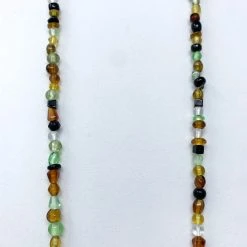 Mardi Gras Spot 27" Brown, Yellow, Clear And Green Glass Bead Necklace (Dozen) 10 Mardi Gras Spot 27