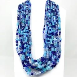 Mardi Gras Spot 27" Royal Blue/Light Blue Glass Bead Necklace (Dozen) 8 Mardi Gras Spot 27