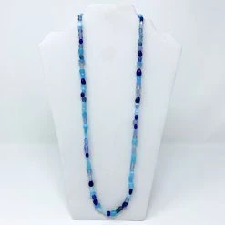 Mardi Gras Spot 27" Royal Blue/Light Blue Glass Bead Necklace (Dozen) 10 Mardi Gras Spot 27