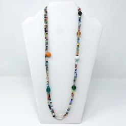Mardi Gras Spot 27" Double Stranded Multicolor Glass Bead Necklace (Dozen) Beads 10 Mardi Gras Spot 27