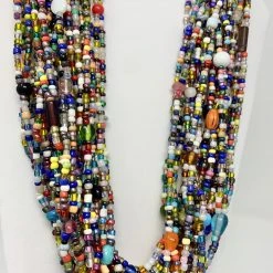 Mardi Gras Spot Beads 27" Medium Round Double Stranded Glass Bead Necklace (Dozen) 9 Mardi Gras Spot Beads 27