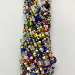 Mardi Gras Spot Beads 27" Medium Round Double Stranded Glass Bead Necklace (Dozen) 11 Mardi Gras Spot Beads 27