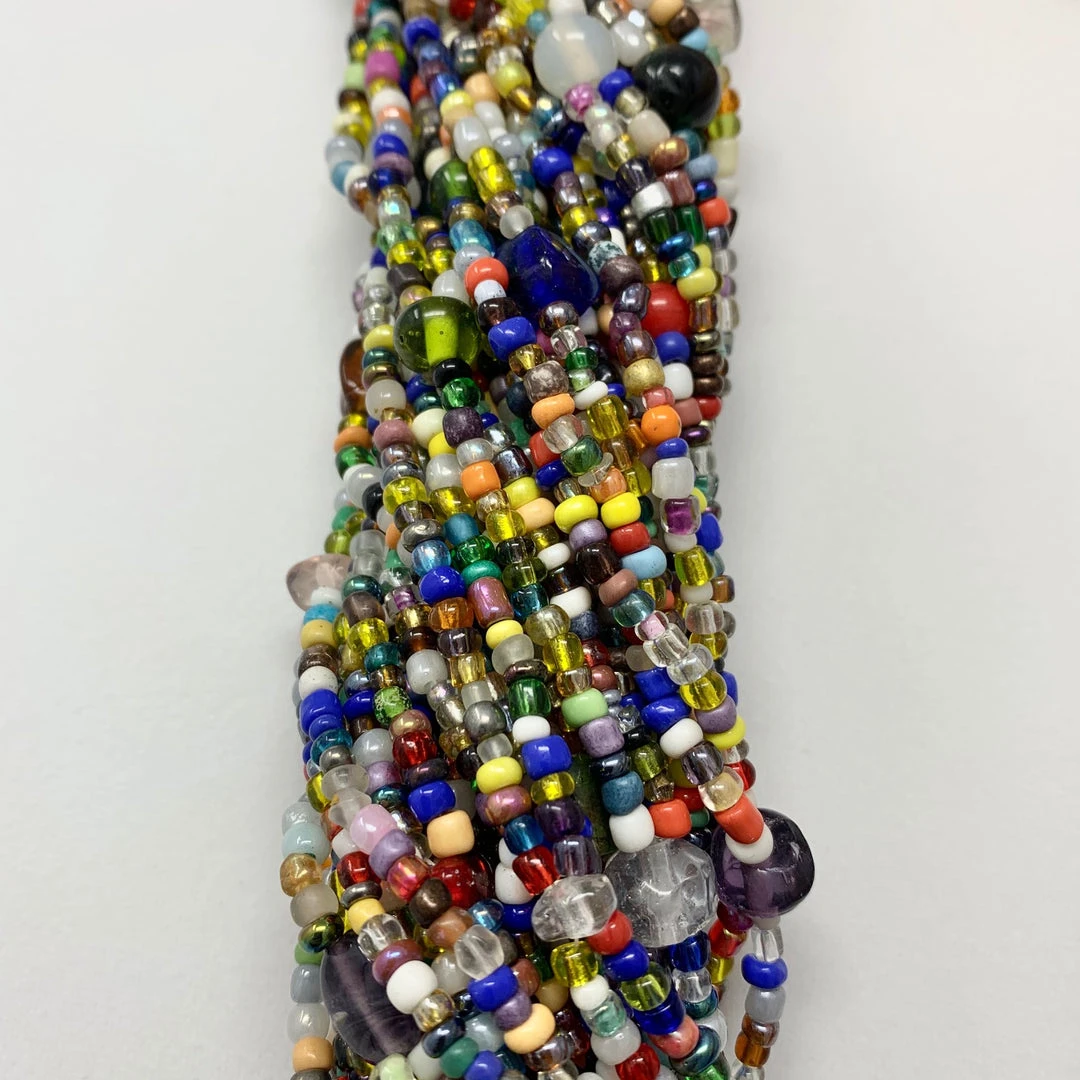 Mardi Gras Spot Beads 27" Medium Round Double Stranded Glass Bead Necklace (Dozen) 7 Mardi Gras Spot Beads 27" Medium Round Double Stranded Glass Bead Necklace (Dozen)