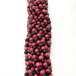 Mardi Gras Spot 27" Black And Hot Pink Glass Bead Necklace (Dozen) Beads 11 Mardi Gras Spot 27