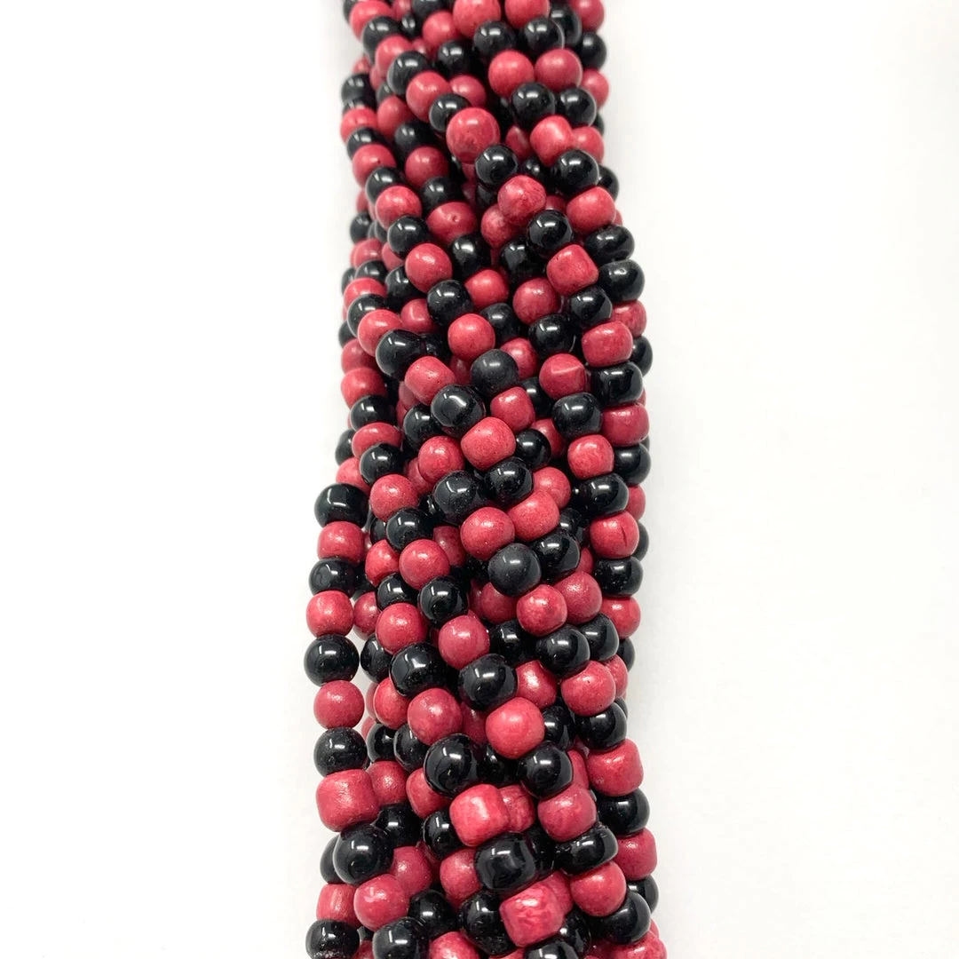 Mardi Gras Spot 27" Black And Hot Pink Glass Bead Necklace (Dozen) Beads 7 Mardi Gras Spot 27" Black And Hot Pink Glass Bead Necklace (Dozen) Beads