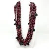Mardi Gras Spot 27" Bright Hot Pink And Black With Black Triangles Glass Bead Necklace (Dozen)