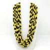 Mardi Gras Spot 27" Necklace Yellow And Black Glass Bead Necklace (Dozen)