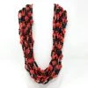 Mardi Gras Spot Beads 27" Red And Black Glass Bead Necklace (Dozen) 1 Mardi Gras Spot Beads 27" Red And Black Glass Bead Necklace (Dozen)