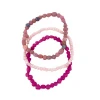 Mardi Gras Spot 7" Glass Beads - Hot Pink, Light Pink And Lavender Bracelets (Dozen)