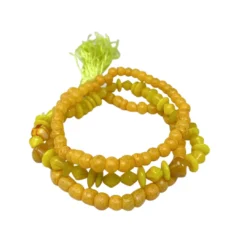 Mardi Gras Spot 7" Glass Beads - Yellow Bracelets (Dozen) 4 Mardi Gras Spot 7