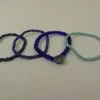 Mardi Gras Spot 7" Glass Bead Bracelets - Light Blue And Royal Blue (Dozen)