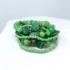 Mardi Gras Spot 7" Glass Bead Bracelets - Green Multi-Stone (Dozen) Beads 2 Mardi Gras Spot 7" Glass Bead Bracelets - Green Multi-Stone (Dozen) Beads