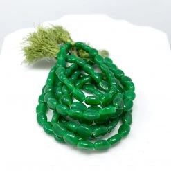 Mardi Gras Spot Beads 7" Glass Bead Bracelets - Green Single Stranded (Dozen)