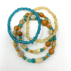 Mardi Gras Spot 7" Glass Bead Bracelets - Multicolor (Dozen)