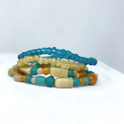 Mardi Gras Spot 7" Glass Bead Bracelets - Multicolor (Dozen)