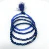 Mardi Gras Spot 7" Glass Bead Bracelets - Blue (Dozen)