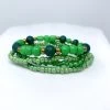 Mardi Gras Spot 7" Glass Bead Bracelets - Multi Green Stones (Dozen) Beads 1 Mardi Gras Spot 7" Glass Bead Bracelets - Multi Green Stones (Dozen) Beads