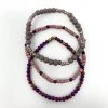Mardi Gras Spot 7" Glass Bead Bracelets - Purple And Pink (Dozen) Beads