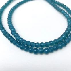 Mardi Gras Spot 27" 6mm Teal Glass Bead Necklace (Dozen)