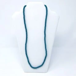 Mardi Gras Spot 27" 6mm Teal Glass Bead Necklace (Dozen)
