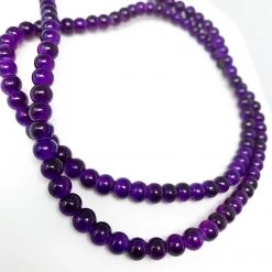 Mardi Gras Spot Beads 27" 8mm Purple Glass Bead Necklace (Dozen)