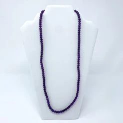 Mardi Gras Spot Beads 27" 8mm Purple Glass Bead Necklace (Dozen)